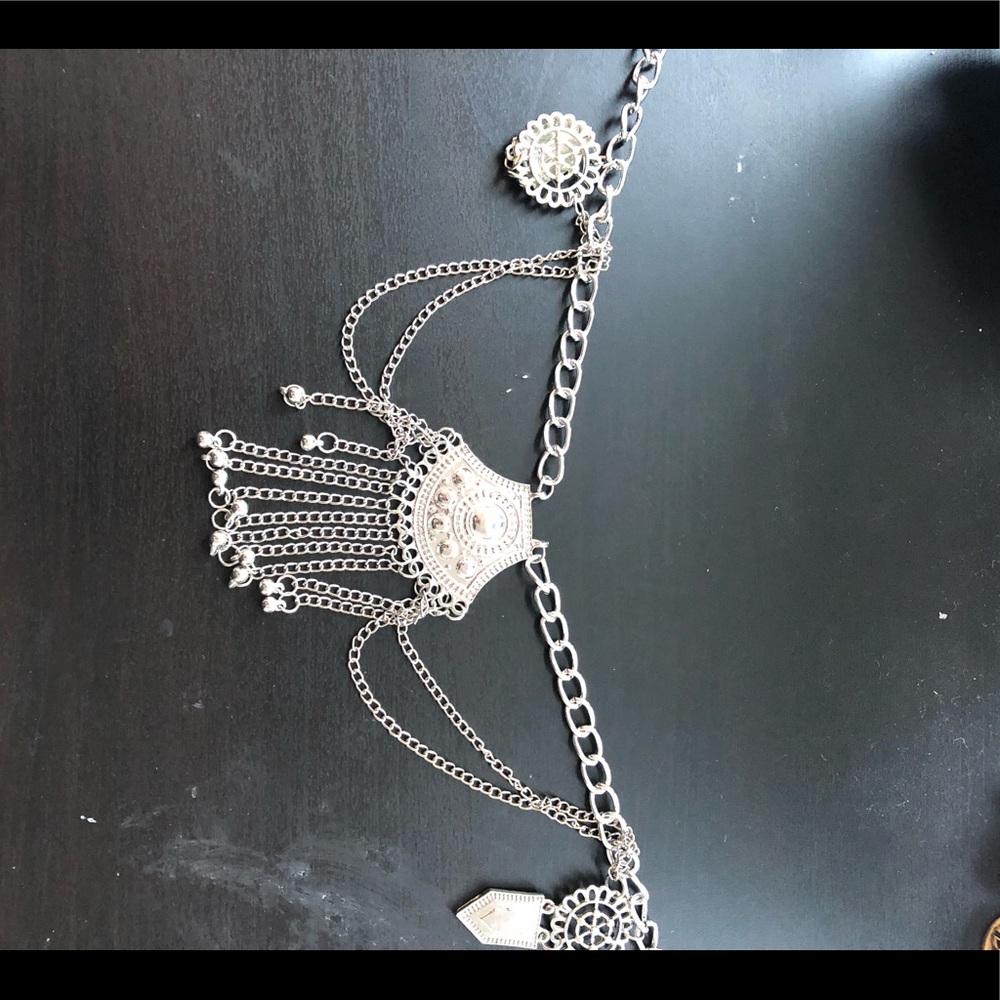Silver chain belt